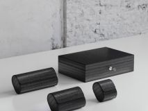 Etier Watch Rolls & Case Black Crocodile Leather Set