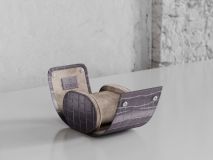 Etier Verdi Single Watch Roll Grey Crocodile Leather