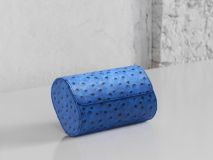 Etier Gusto Double Watch Roll Blue Ostrich Leather