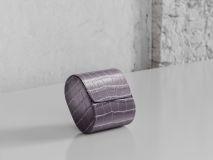 Etier Verdi Single Watch Roll Grey Crocodile Leather