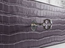 ETIER Tempo Four Watch Case Grey Crocodile Leather