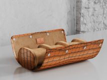 Etier Verdi Triple Watch Roll Tan Crocodile Leather