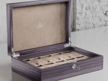 Etier Zegato Ten Watch Case Grey Crocodile Leather