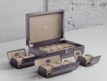 Etier Watch Rolls & Case Grey Crocodile Leather Set