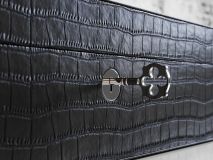 Etier Zegato Ten Watch Case Black Crocodile Leather