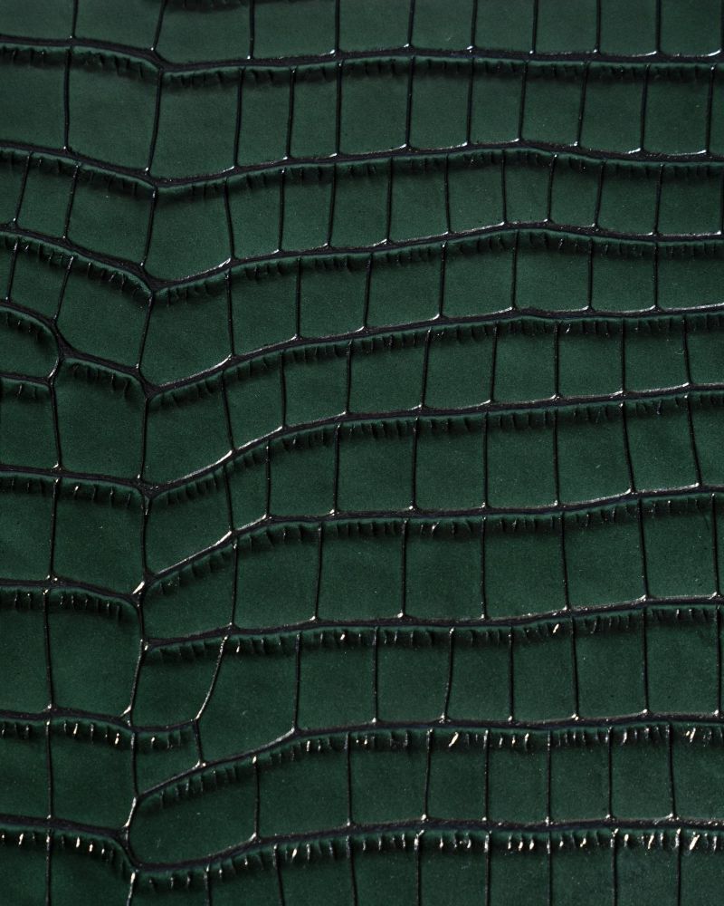 Etier Verdi Double Watch Roll Green Crocodile Leather